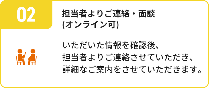 02担当者よりご連絡・面談(オンライン可)